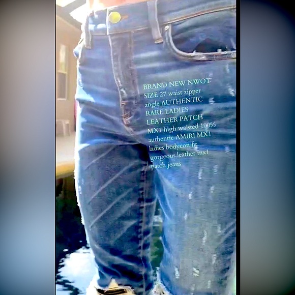 COPY - Brand new W tags Rare ladies AMIRI mx1 medium indigo ankle zipper leathe… - Picture 8 of 17